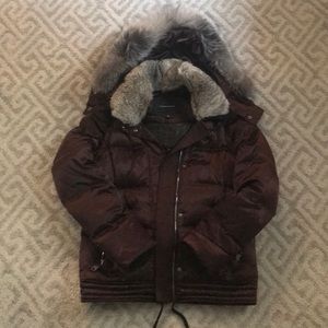 Andrew Marc down coat with real fur collar